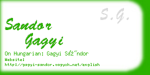 sandor gagyi business card